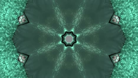 looped abstract neon ornate decorative background. 3d neon kaleidoscope or mandala.