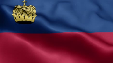 closeup waving loop 4k national flag of liechtenstein