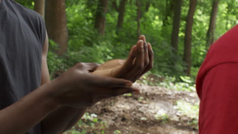 hands outdoors