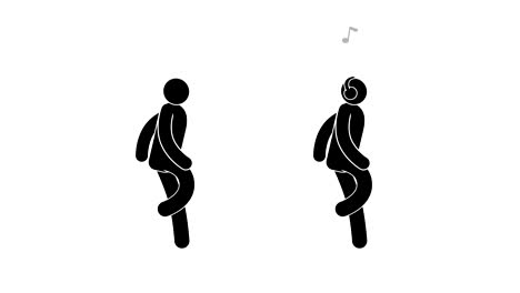 happy pictogram man is dancing gait