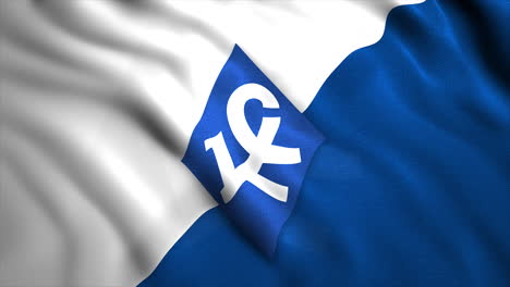 waving flag with diamond and ampersand logo