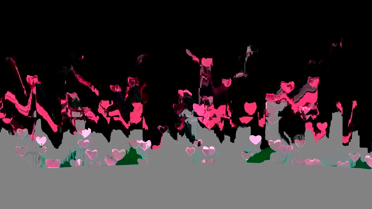 루프 크리에이티브 플라잉 하트 배경: 연결된 플로팅 하트