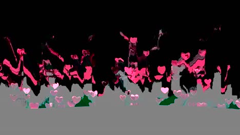 loop creative flying heart background. connected floating hearts.