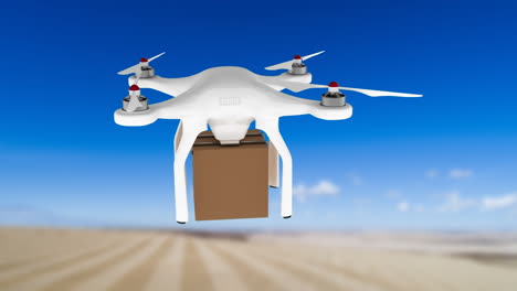 drone carrying a delivery package