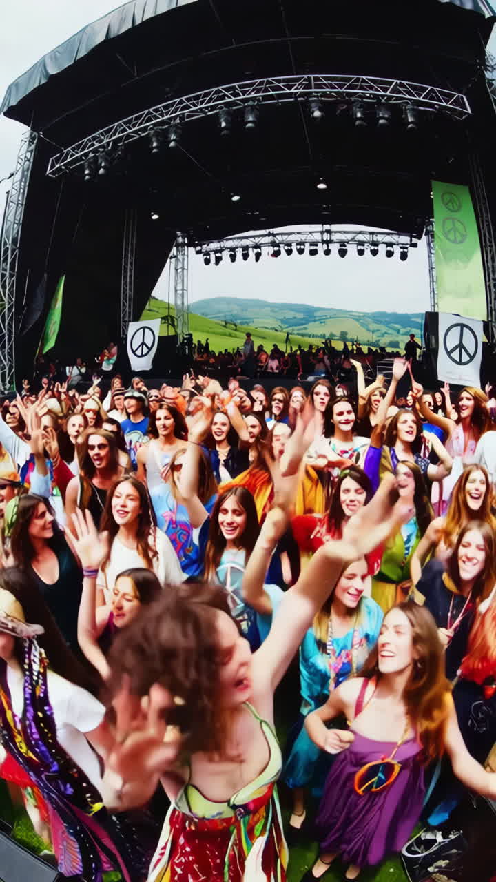 Crowd at a 1960s/70s Music Festival
