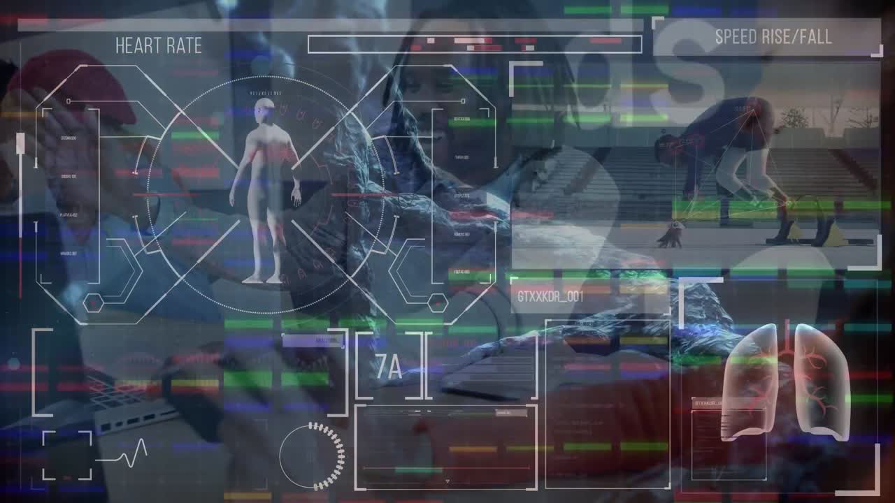 사무실에서 다양한 비즈니스 사람들에 대한 데이터 처리의 애니메이션