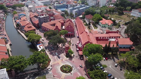 imágenes de drones 4k en el centro de melaka