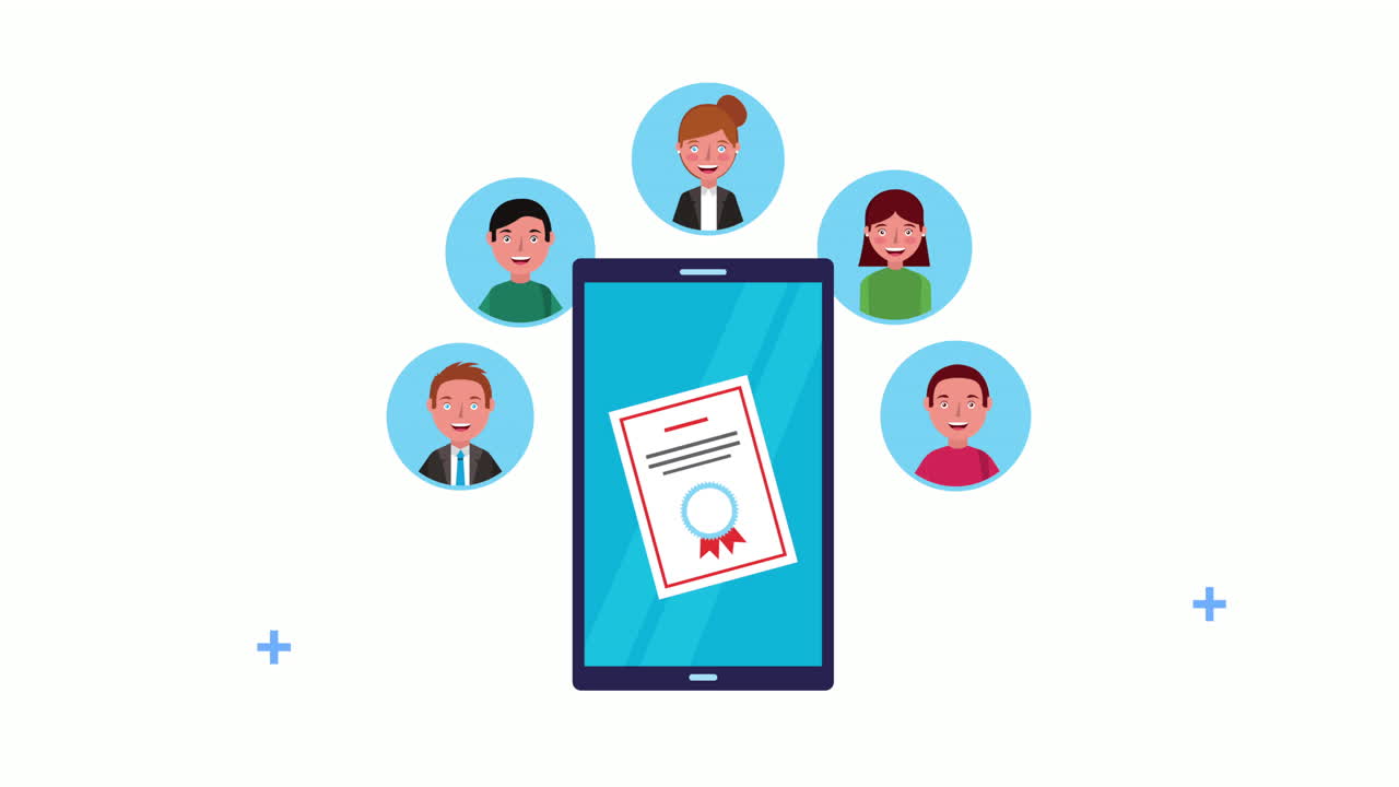 young students community with smartphone elearning