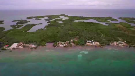 random shape island with many lagoons in the interior