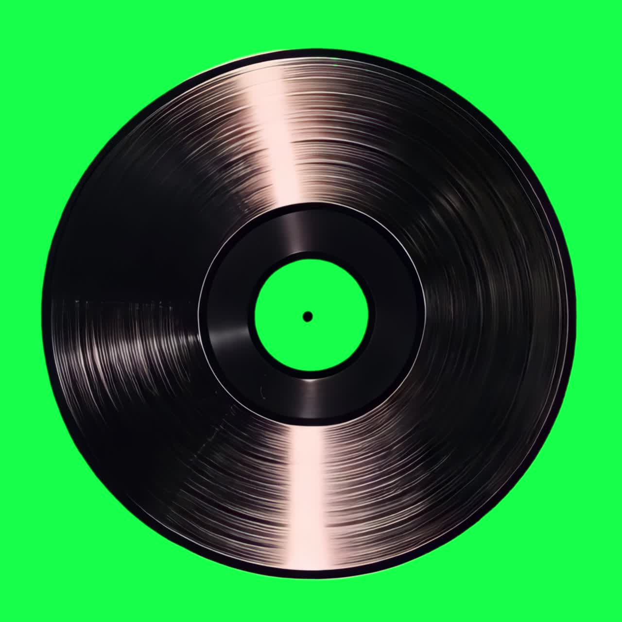 Animazione di dischi in vinile, video 4K trasparente, green screen