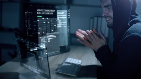 futuristic cyber hacker operating under the guise of anonymous, employs advanced algorithms to infiltrate cybersecurity systems and exploit vulnerabilities in password security