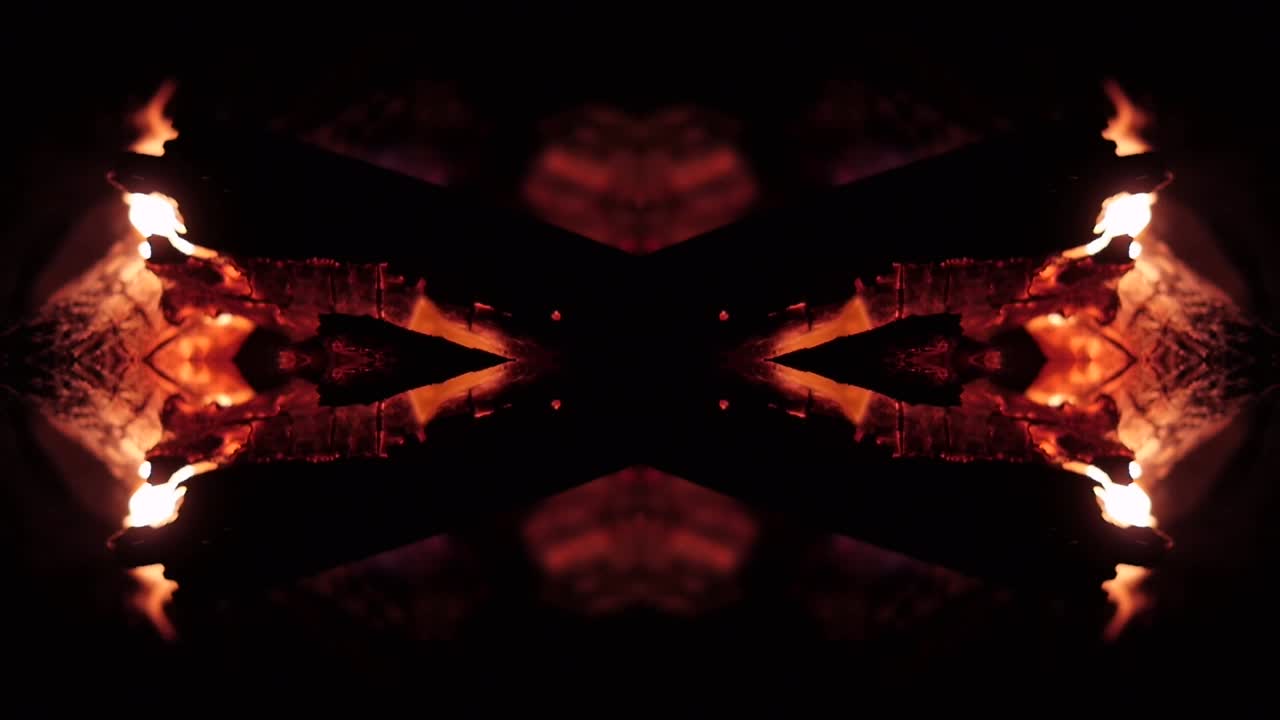 Kaleidoscope art. Fire shape swifting. colourful. devilish look