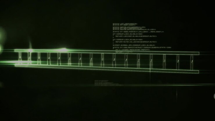 Animazione di elaborazione dati e filamento di DNA.