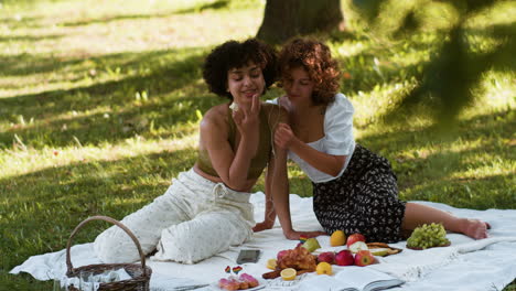 couple having a picnic in the park