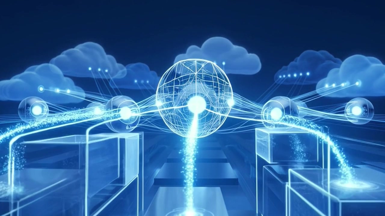 Digital Network Connection and Data Transfer Visualization