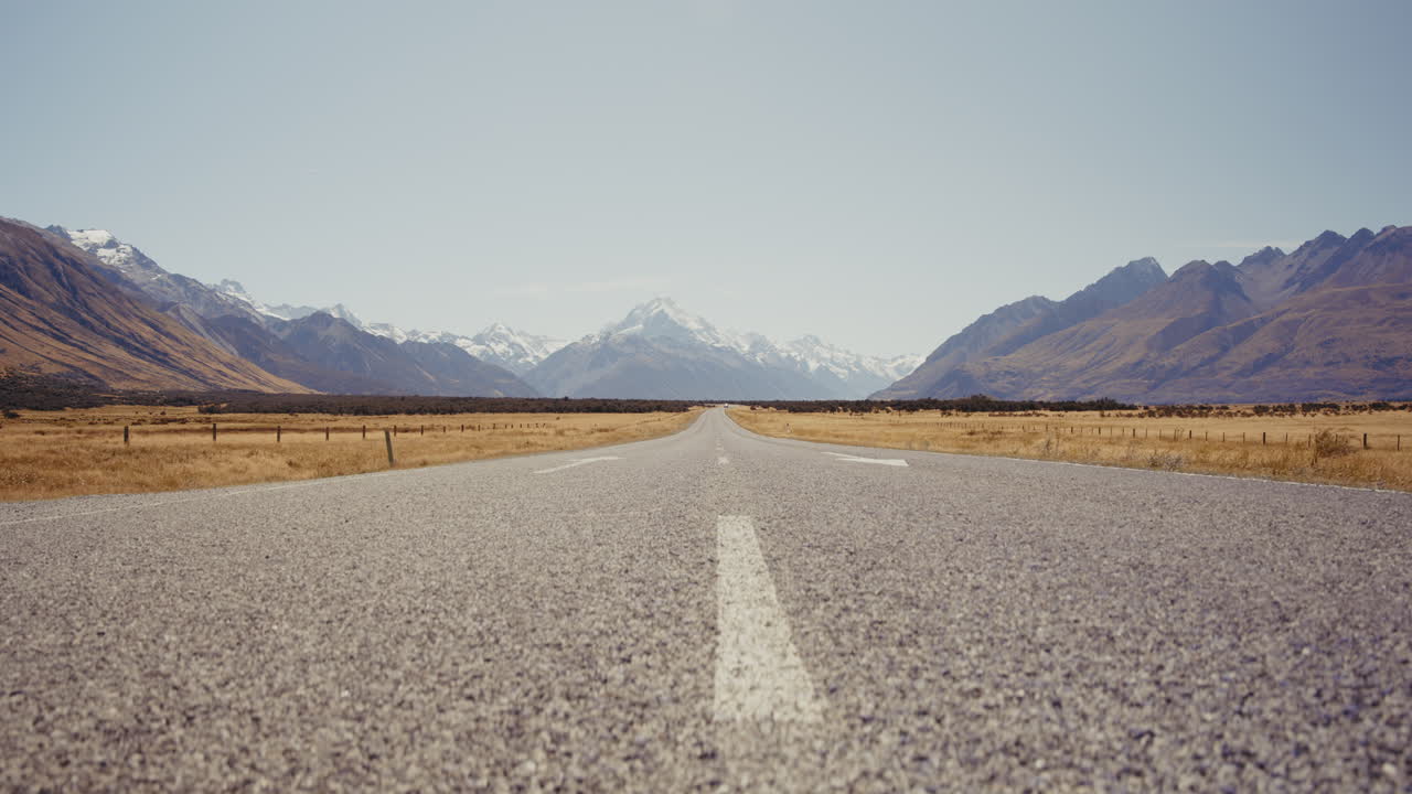 Scenic Road Through New Zealand Mountains