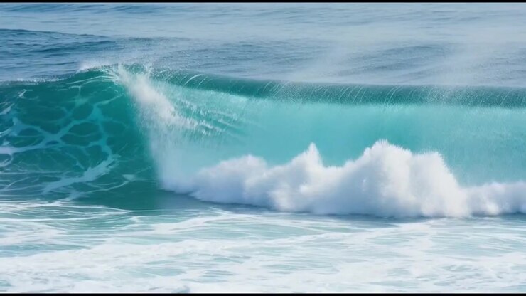 Ocean Wave Breaking and Underwater View of Bubbles