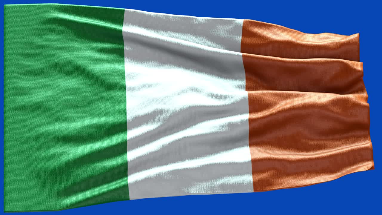 4k bandera muy detallada de irlanda - bandera de irlanda alto detalle - bandera nacional de irlanda patrón de ondas elementos en bucle