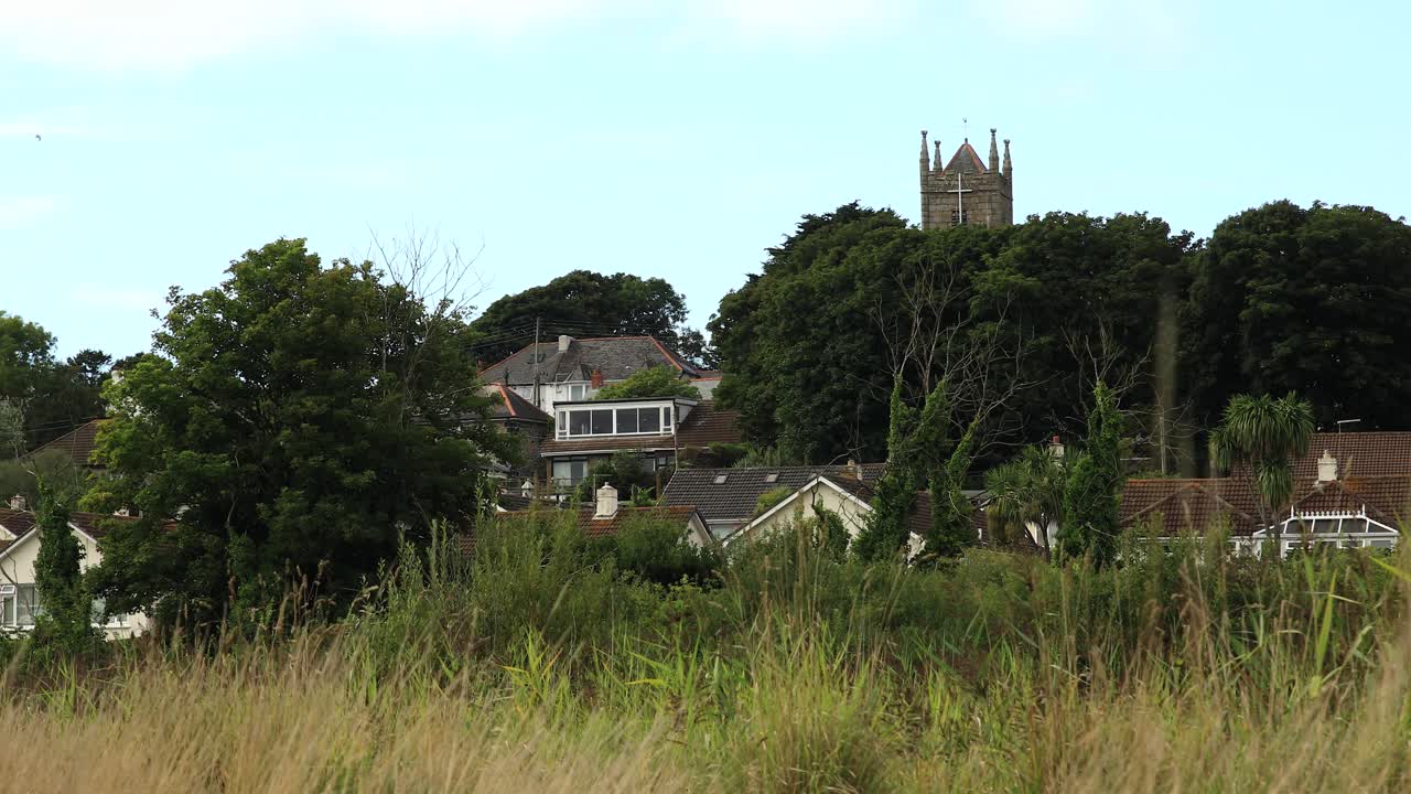 헤일 자연 보호 구역, 콘월, 영국에 있는 독특한 구시가의 녹색 장면