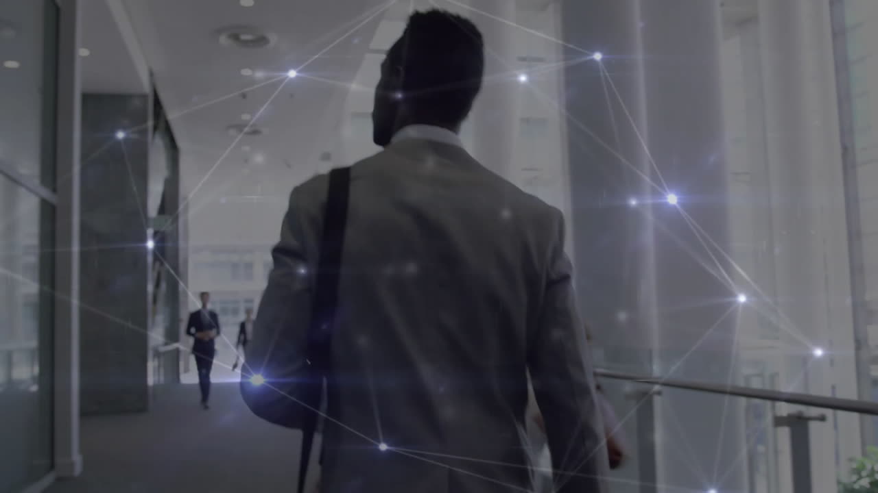 animación de la red de conexiones entre diversos empresarios