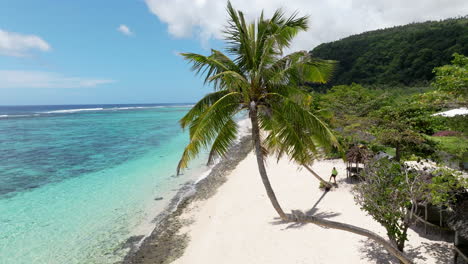 famous lalomanu beach in summertime