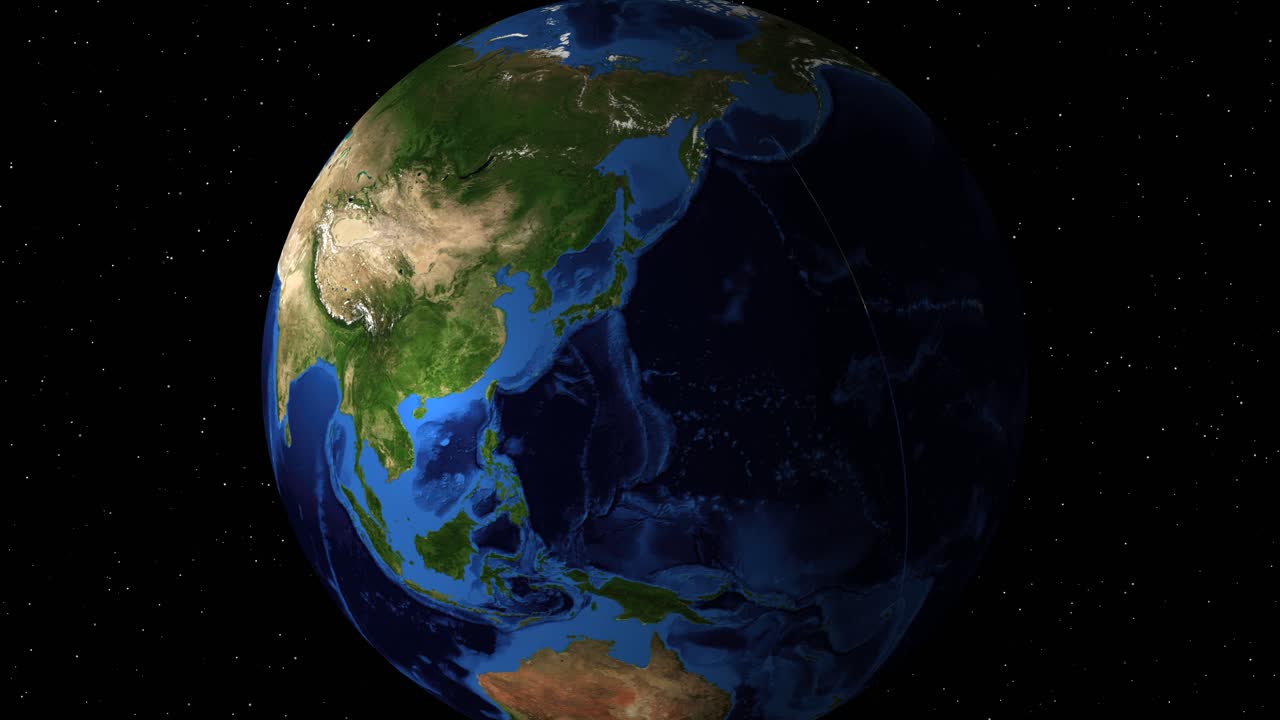 vista cercana progresiva de china desde el espacio