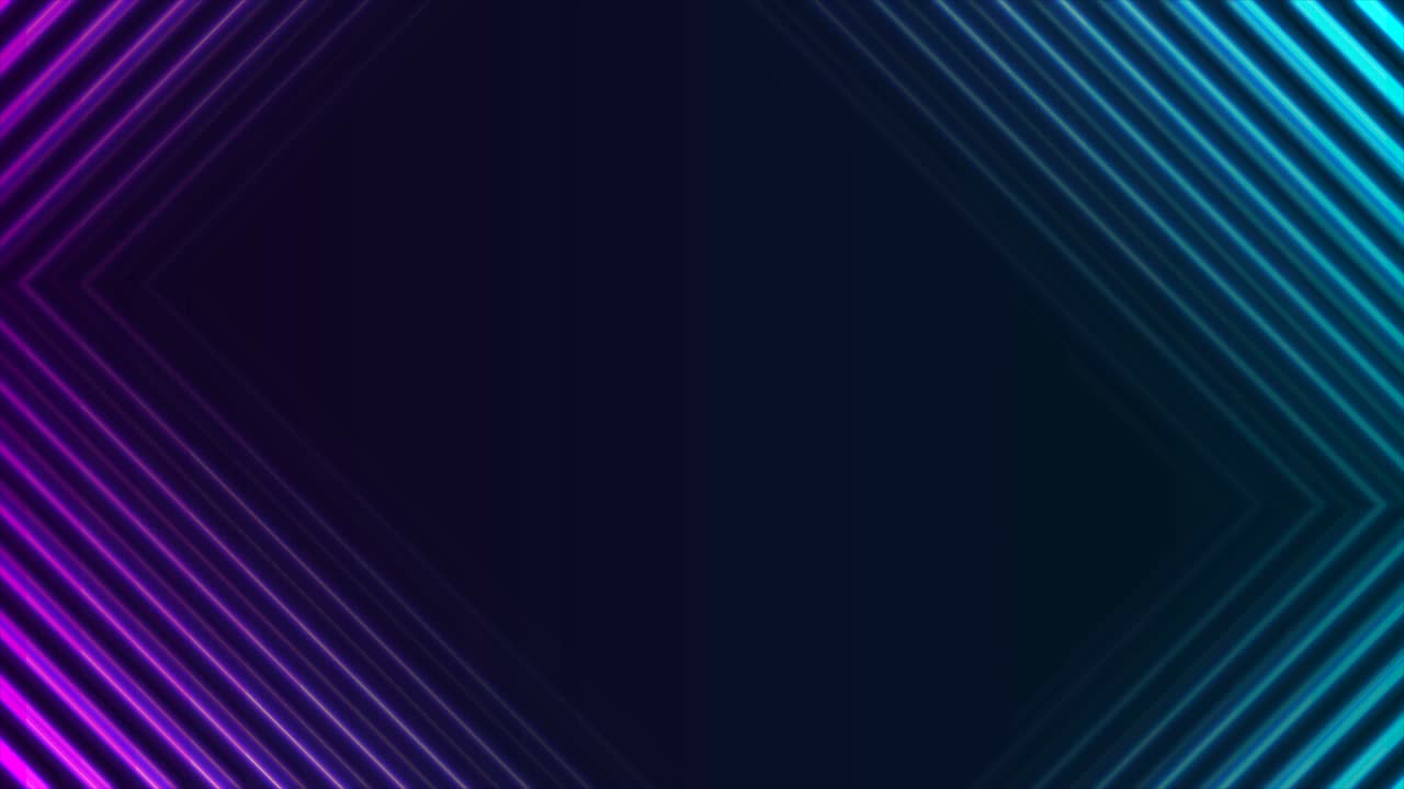animación de video brillante abstracta con flechas de neón púrpura azul