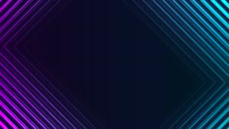 animación de video brillante abstracta con flechas de neón púrpura azul