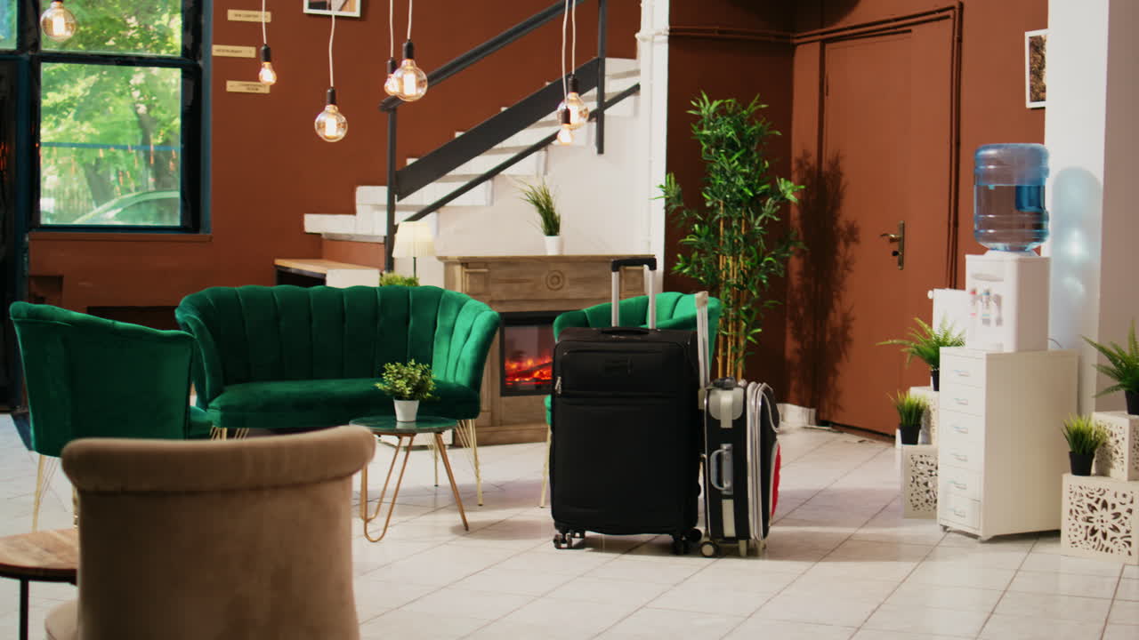 공허한 열대 리조트 라운지 지역