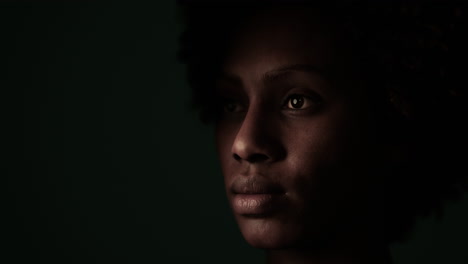 portrait of beautiful happy black woman standing