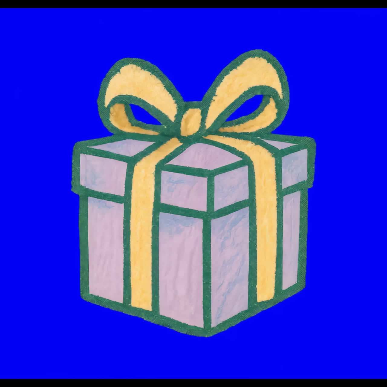 Colorful gift box illustration animation isolated asset, transparent 4K video, alpha channel, ProRes