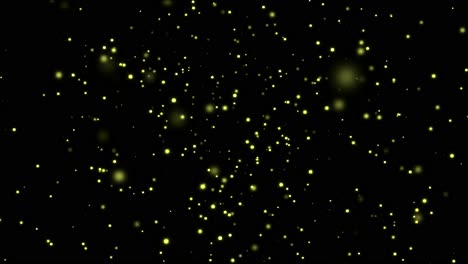 yellow particles on black background