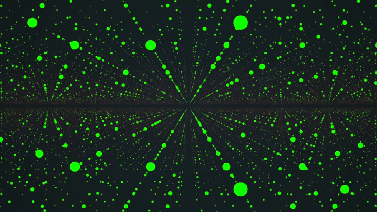 túnel de puntos verdes abstractos