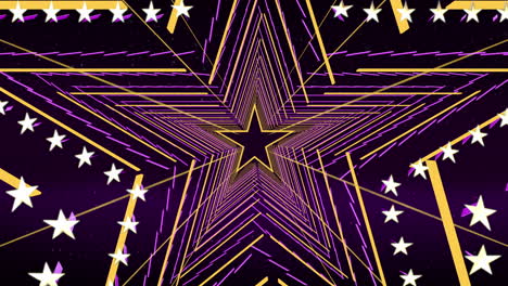 Violet-Background-star-in-Loop,-stage-video-background-for-nightclub,-visual-projection,-music-video,-TV-show,-stage-LED-screens,-party-or-fashion-show