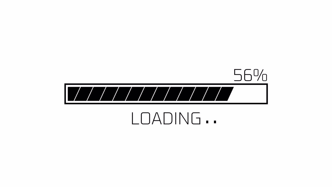Digital Loading Progress Bar Animation on White Background