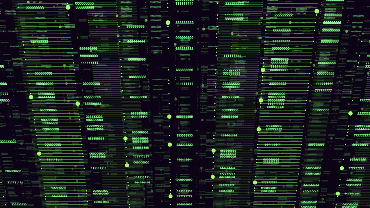 Random matrix numbers pattern on dark space
