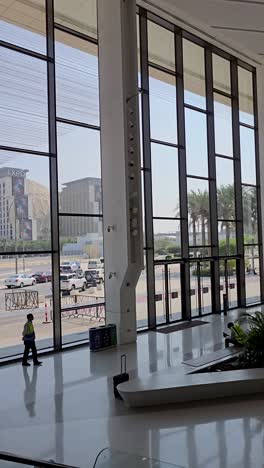 modern airport or hotel lobby interior