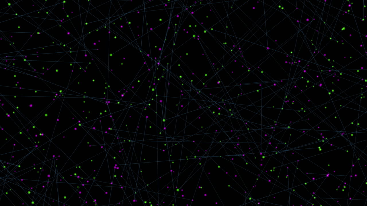 Abstract grid of lines and dots on black background