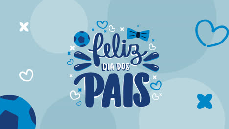 motion graphic of flat text illustration for brazilian father's day celebration