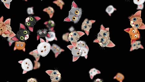 gatos cayendo del cielo en la animación