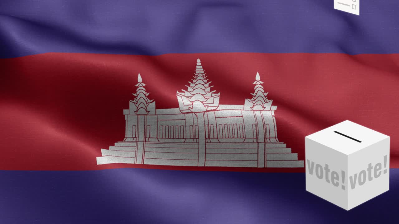 보디아 선택을 위한 투표용지 - 발 앞에 있는 투표용장 - 선거 - 투표 - 보디어의 발 -  보디아 발 높은 세부 사항 - 국가 발 보시아 파동 패턴 루프 가능한 요소 - 직물 질감과 끝없는 루프 - 수직 발