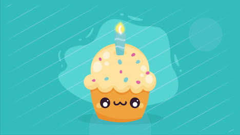 sweet cupcake kawaii character animation