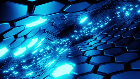 footage of hexagon with light and space