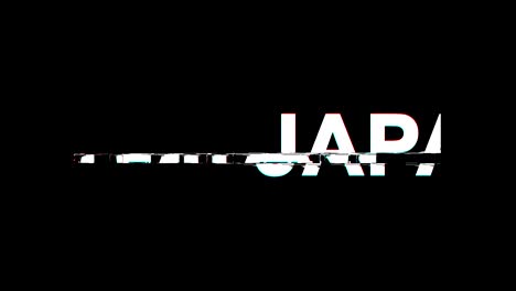 japan glitch effect text digital tv distortion 4k loop animation