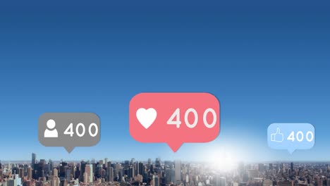 City-sky-with-increasing-social-media-popularity-4k