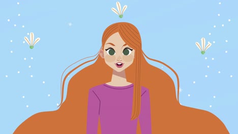 рыжая женщина с длинными волосами