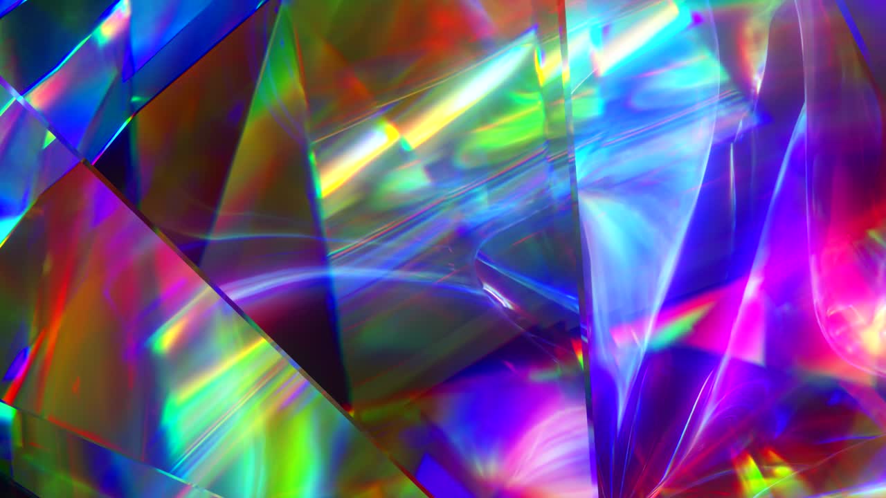 The light passes through the facets of a slowly rotating diamond and creates repetitive sparkling highlights and bright rainbow colors. Rainbow dispersion of light. Seamless loop 3d render