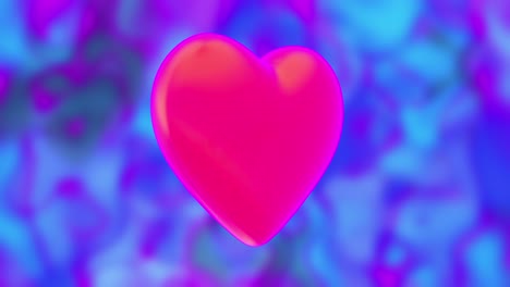 corazón rojo giratorio en bucle de 4k. fondo púrpura