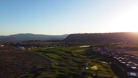 Aerial-jib-drone-flying-over-the-cliff-over-the-sunset