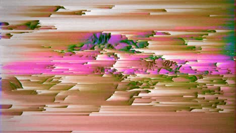 4k datos altamente estilizados mosh distorsión, clasificación de píxeles y ruido estático.